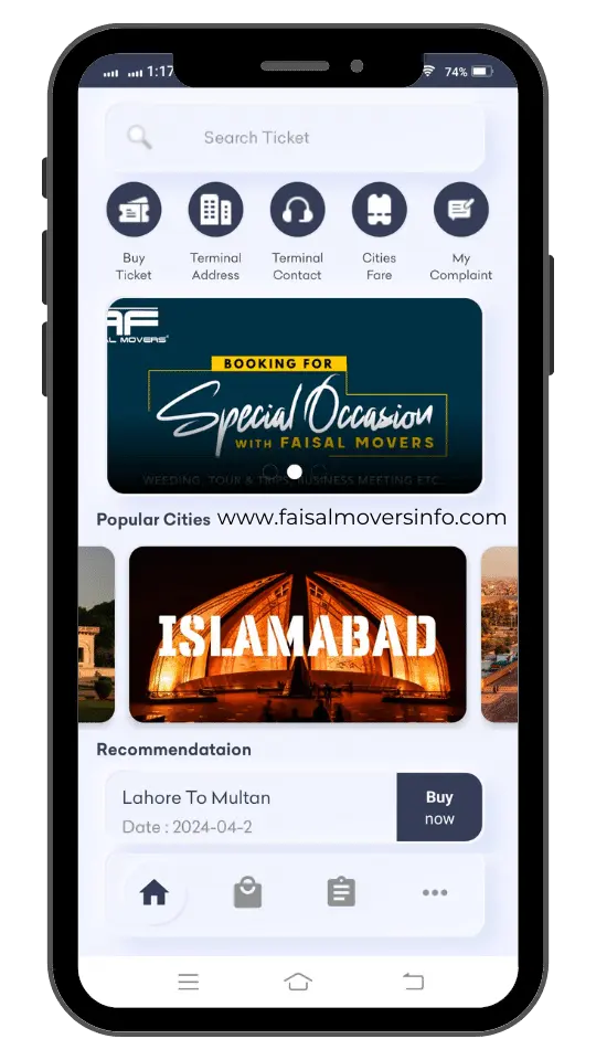 step 3 - click on buy ticket - faisal movers app