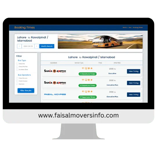step 3 - select faisal movers - bookkaru website