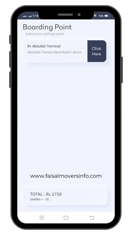 step 7 - select your boarding point - faisal movers app